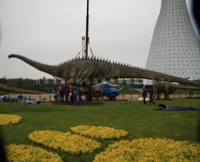 沈阳植物园恐龙展览现场安装