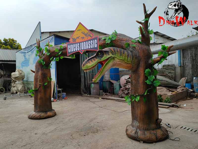 恐龙门头完工运行视频